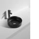 355*355*120mm Bathroom Round Above Counter Matt Black Ceramic Wash Basin